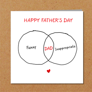 Funny Fathers Day Card from daughter/son - funny inappropriate Dad/Daddy -  fun, humorous, amusing, joke, comic, embarrassing - handmade