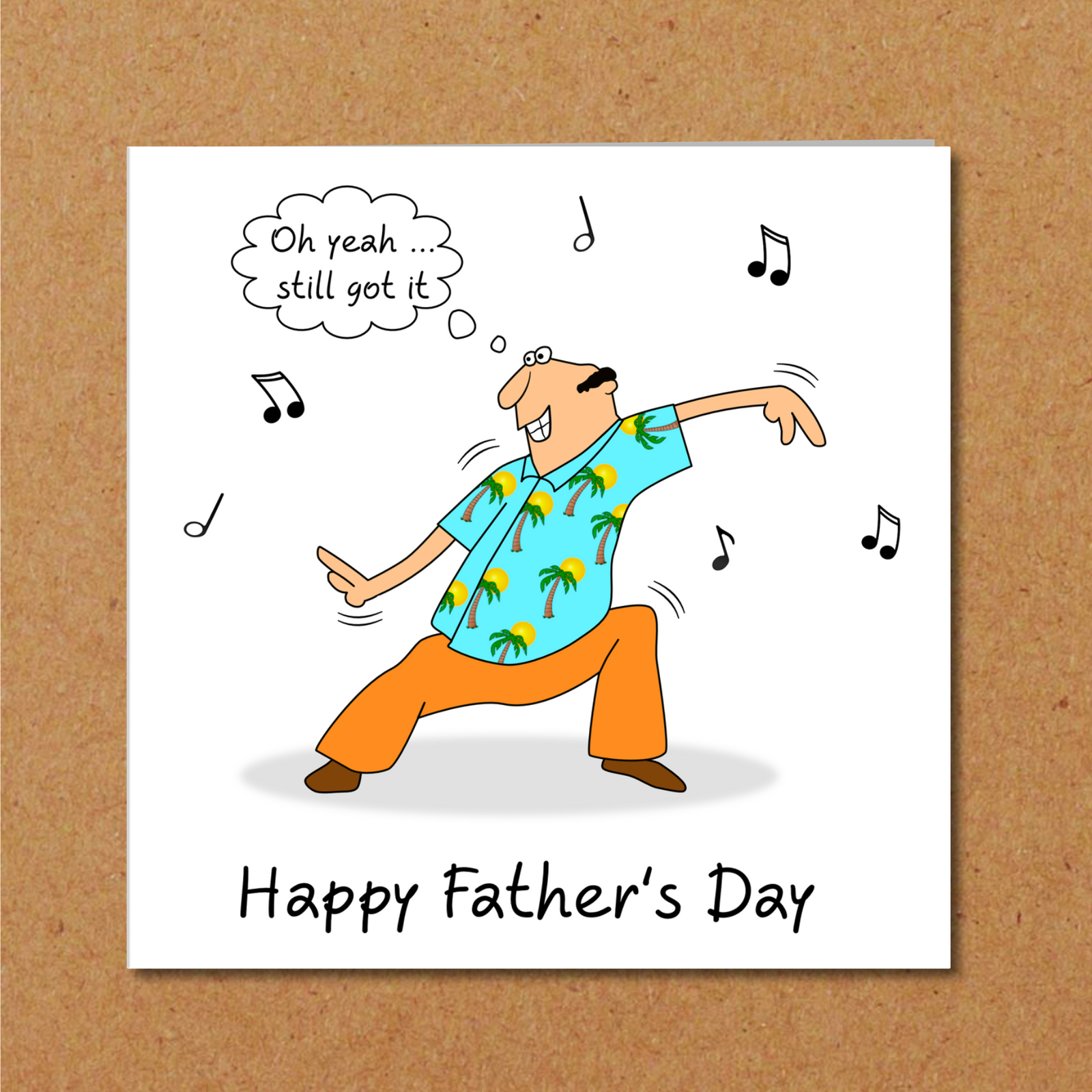 dad dancing fathers day card