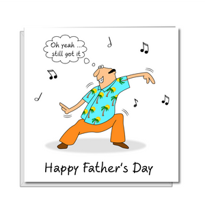 dad dancing fathers day card