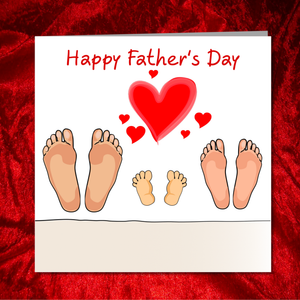 Father's Day Card for new Dad/ partner from new baby from Mom Mum Mummy hand drawn happy daddy papa