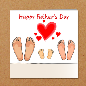 Father's Day Card for new Dad/ partner from new baby from Mom Mum Mummy hand drawn happy daddy papa