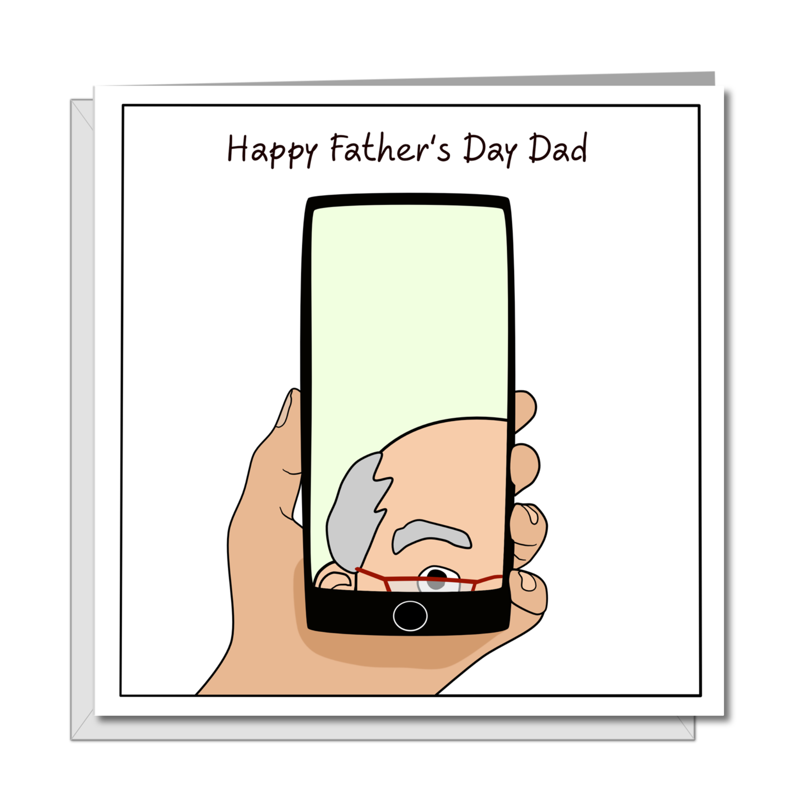 Funny Father's Day Card - Zoom Facetime Phone Call - Amusing Humour - Best Dad - Remote
