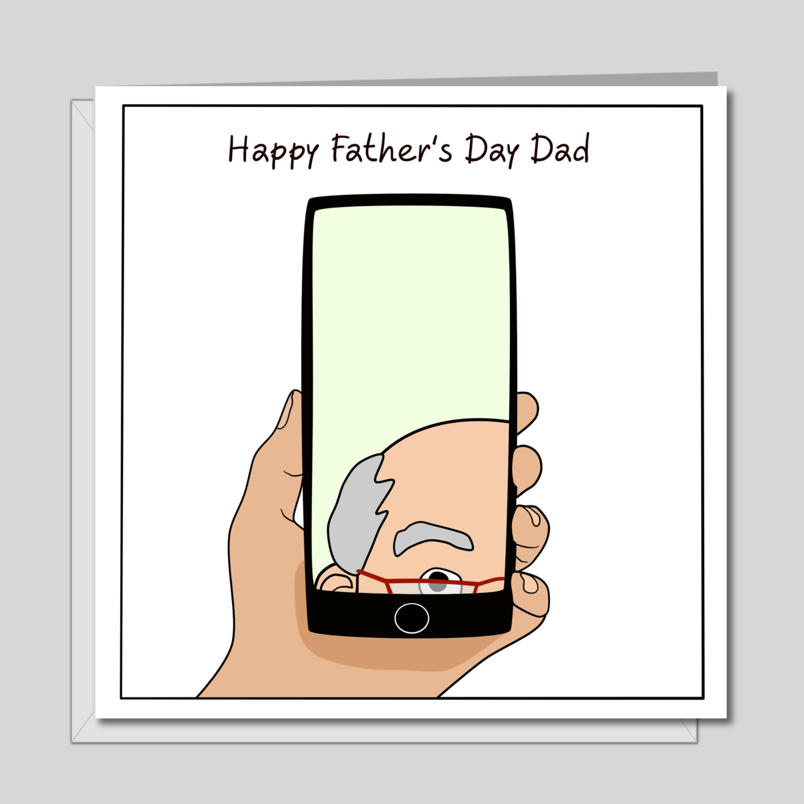 Funny Father's Day Card - Zoom Facetime Phone Call - Amusing Humour - Best Dad - Remote