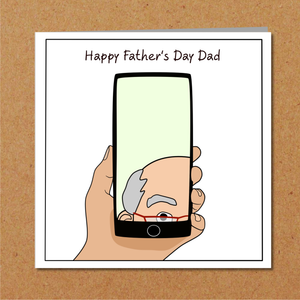 Funny Father's Day Card - Zoom Facetime Phone Call - Amusing Humour - Best Dad - Remote