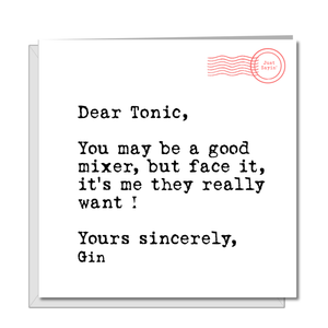 funny gin birthday card