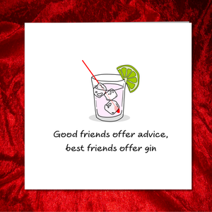 Funny Birthday Card - Gin and Tonic - Best friends, girl friend, bestie, BFF - spirits vodka party fun