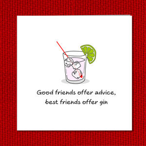 Funny Birthday Card - Gin and Tonic - Best friends, girl friend, bestie, BFF - spirits vodka party fun