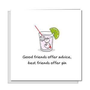 Funny Birthday Card - Gin and Tonic - Best friends, girl friend, bestie, BFF - spirits vodka party fun