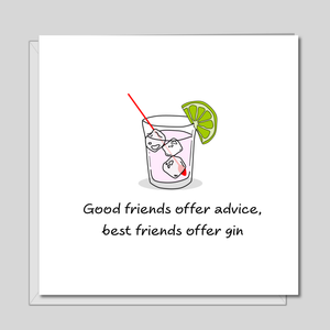 Funny Birthday Card - Gin and Tonic - Best friends, girl friend, bestie, BFF - spirits vodka party fun