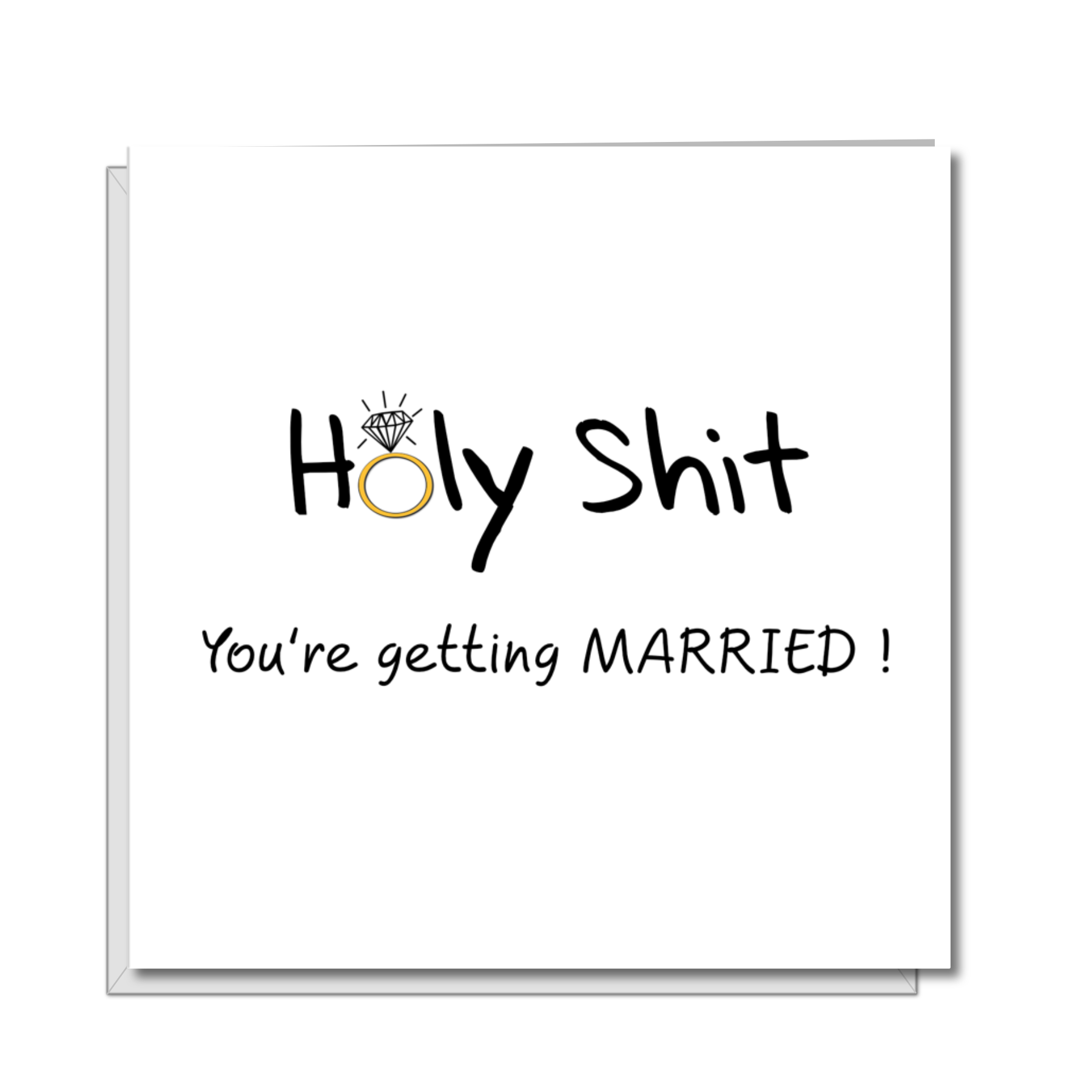 Congratulations Getting Married card -  Holy Shit Engagement for bride or groom - Funny Humorous  crude