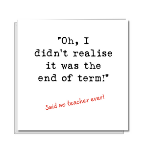 teacher thank you card funny