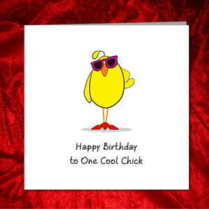 Cool Chick Girl friend Birthday Card, Girlfriend, Mum Mom, Best Friend Daughter, Special Friend Card BFF Card Funny Humorous Card