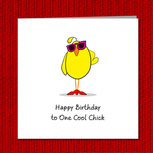 Cool Chick Girl friend Birthday Card, Girlfriend, Mum Mom, Best Friend Daughter, Special Friend Card BFF Card Funny Humorous Card