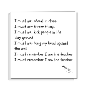 funny teacher thank you card