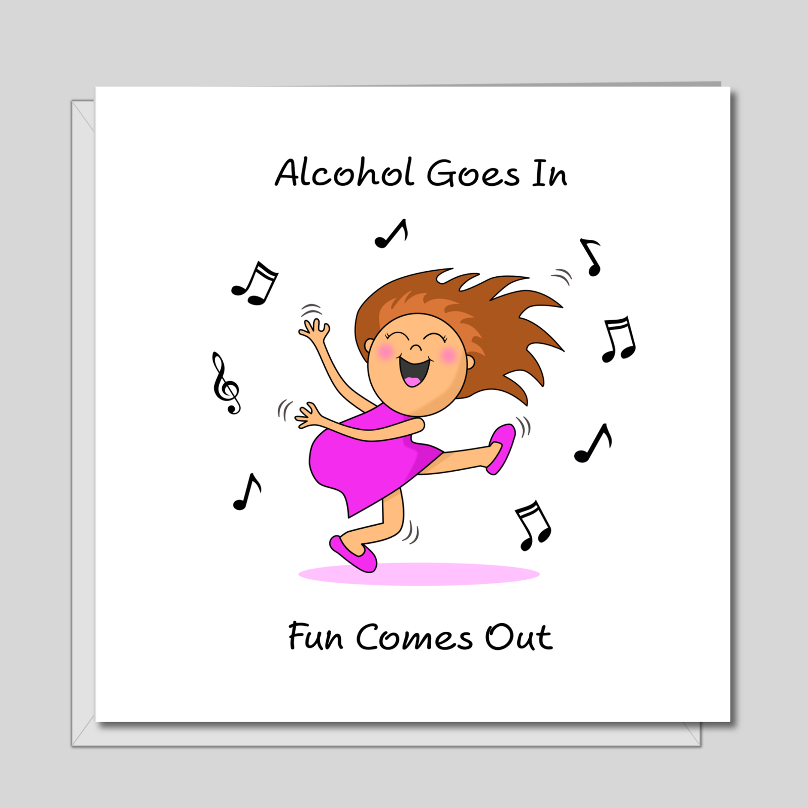 Funny Happy Birthday Card - Amusing Greeting Card - humorous amusing carton joke dancing alcohol fun