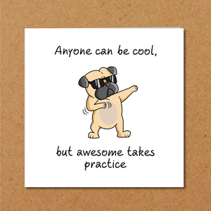 funny pug dog birthday card