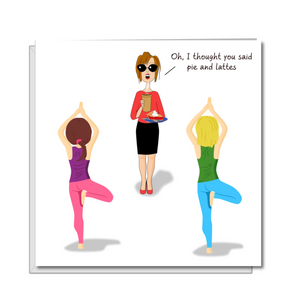 Funny Pilates Yoga Card Birthday