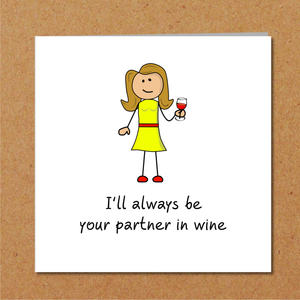 wine birthday card girl friend female