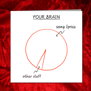 Funny Song Lyric Birthday Card for wife, girl friend, female, girlfriend, Mum, Aunty - humorous amusing - teen teenager music