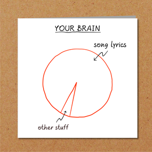 Funny Song Lyric Birthday Card for wife, girl friend, female, girlfriend, Mum, Aunty - humorous amusing - teen teenager music