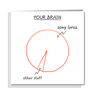 Funny Song Lyric Birthday Card for wife, girl friend, female, girlfriend, Mum, Aunty - humorous amusing - teen teenager music