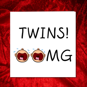 funny congratulations new twins card