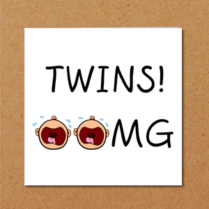 funny twins congratulations card
