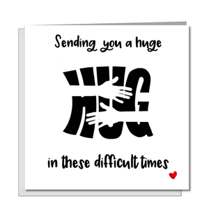 Condolences Card, Get Well Soon Card, Missing You Card - Hug and hugging - Bad News