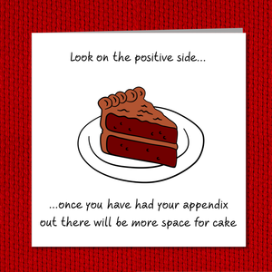 Funny Appendix Surgery Card - Appendectomy Get Well Soon Card, Operation Recovery, - humorous, fun Recover
