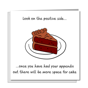 Funny Appendix Surgery Card - Appendectomy Get Well Soon Card, Operation Recovery, - humorous, fun Recover