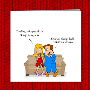Funny Naughty Birthday, Valentines Day or Engagement CARD for husband, wife, boyfriend or girlfriend. Adult dirty talk