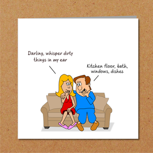 Funny Naughty Birthday, Valentines Day or Engagement CARD for husband, wife, boyfriend or girlfriend. Adult dirty talk