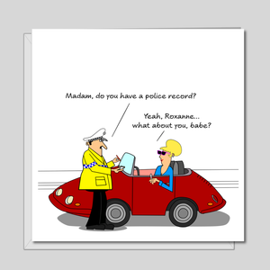 Funny Birthday Card for Wife Mum Female Friend Humorous Police Band Roxanne 40th 50th 60th 1960s 1970s 1980s