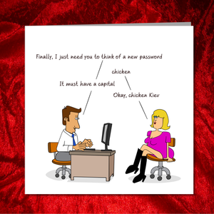 Funny Birthday card  for Wife Husband Mum Dad Father Friends - Computer Password Technology - Funny, humorous and fun