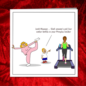 Funny Birthday Card - Gym Pilates Yoga Fitness - Mum Mom Girlfriend Female or Girl Friend - Mothers Day card. Funny, humorous and amusing