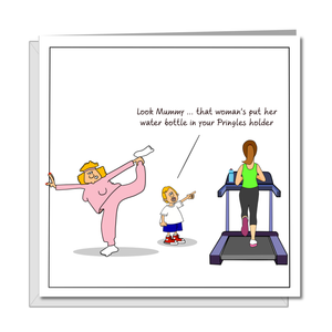 Funny Birthday Card - Gym Pilates Yoga Fitness - Mum Mom Girlfriend Female or Girl Friend - Mothers Day card. Funny, humorous and amusing