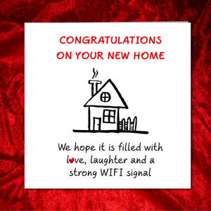 NEW HOME Congratulations Card - Buy House housewarming - friends family son daughter first