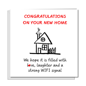 NEW HOME Congratulations Card - Buy House housewarming - friends family son daughter first