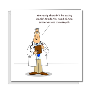 Funny Birthday Card 40th 50th 60th Birthday for Wife Husband Mum Dad Grandmother Grandad - Funny, humorous and fun - Eating Preservatives