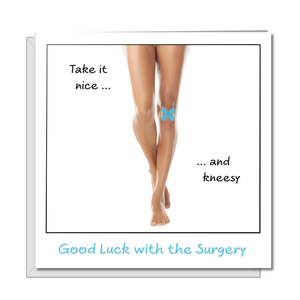 Knee Replacement Surgery Card - Get Well Soon Card, Operation Recovery, Congratulations Funny, humorous - Female, woman, mother, wife, daughter