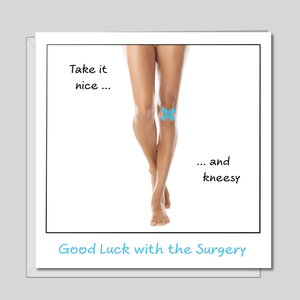 Knee Replacement Surgery Card - Get Well Soon Card, Operation Recovery, Congratulations Funny, humorous - Female, woman, mother, wife, daughter