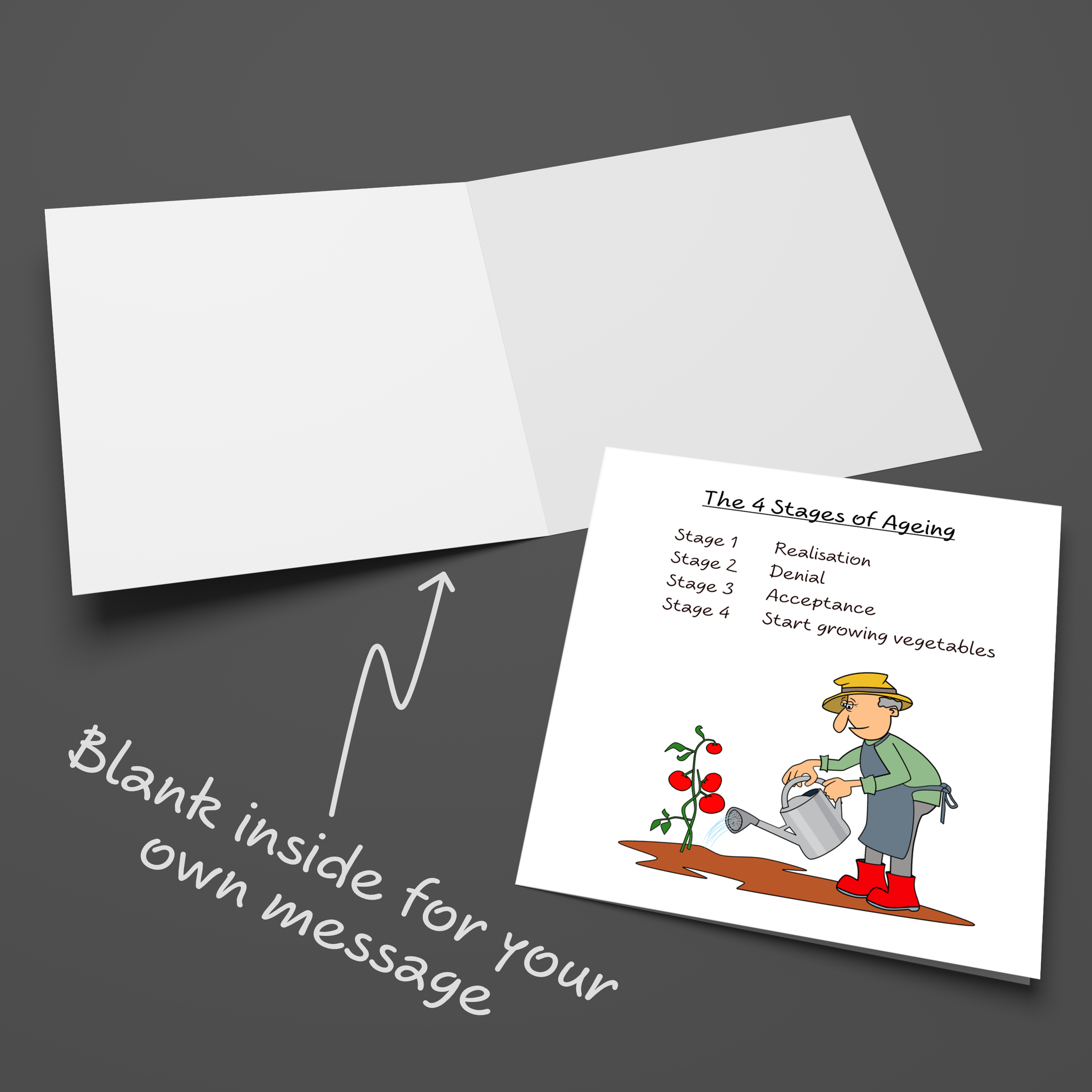 Gardening Birthday Card 40th 50th 60th 70th 80th Husband Dad Grandpa Grandad Male Friend Old Age Ageing Funny Humour Fun Vegetables