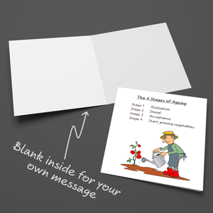 Gardening Birthday Card 40th 50th 60th 70th 80th Husband Dad Grandpa Grandad Male Friend Old Age Ageing Funny Humour Fun Vegetables