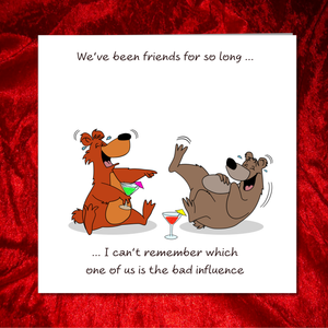 Best Friends Birthday Card for Female Girl Friend - Funny Humorous Humour - Bestie BFF Friendship - Bad influence