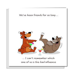 Best Friends Birthday Card for Female Girl Friend - Funny Humorous Humour - Bestie BFF Friendship - Bad influence
