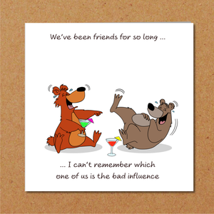 Best Friends Birthday Card for Female Girl Friend - Funny Humorous Humour - Bestie BFF Friendship - Bad influence