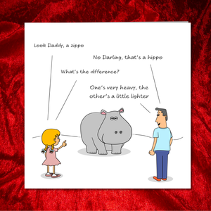 Funny Birthday Card - Hippo Joke - Ideal for Dad/Father, Husband, Friends - Cute Humorous Humour Quote - Any Occasion