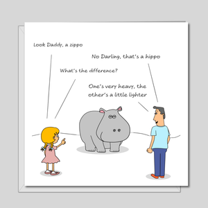 Funny Birthday Card - Hippo Joke - Ideal for Dad/Father, Husband, Friends - Cute Humorous Humour Quote - Any Occasion