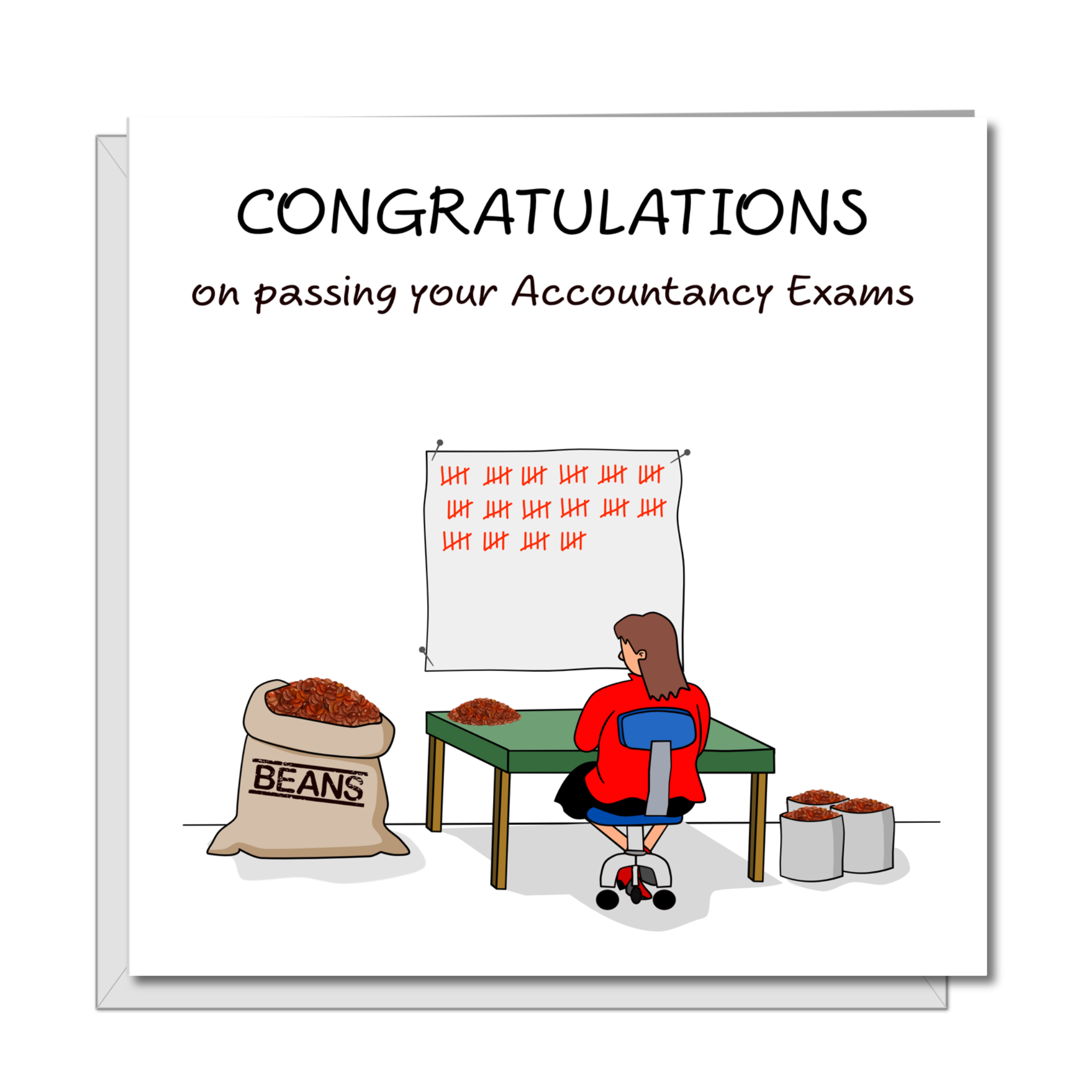Congratulations on Passing your Accountancy Exams Card - Daughter, Sister, Wife, Work Colleague, Female Friend - humour humorous funny exams accountant