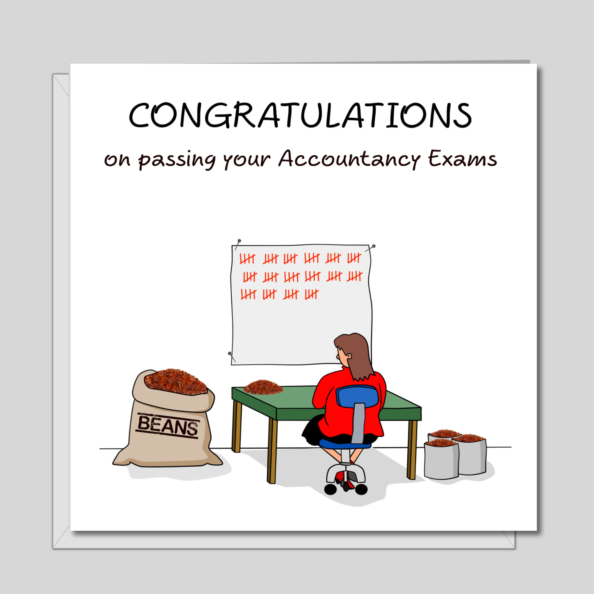Congratulations on Passing your Accountancy Exams Card - Daughter, Sister, Wife, Work Colleague, Female Friend - humour humorous funny exams accountant